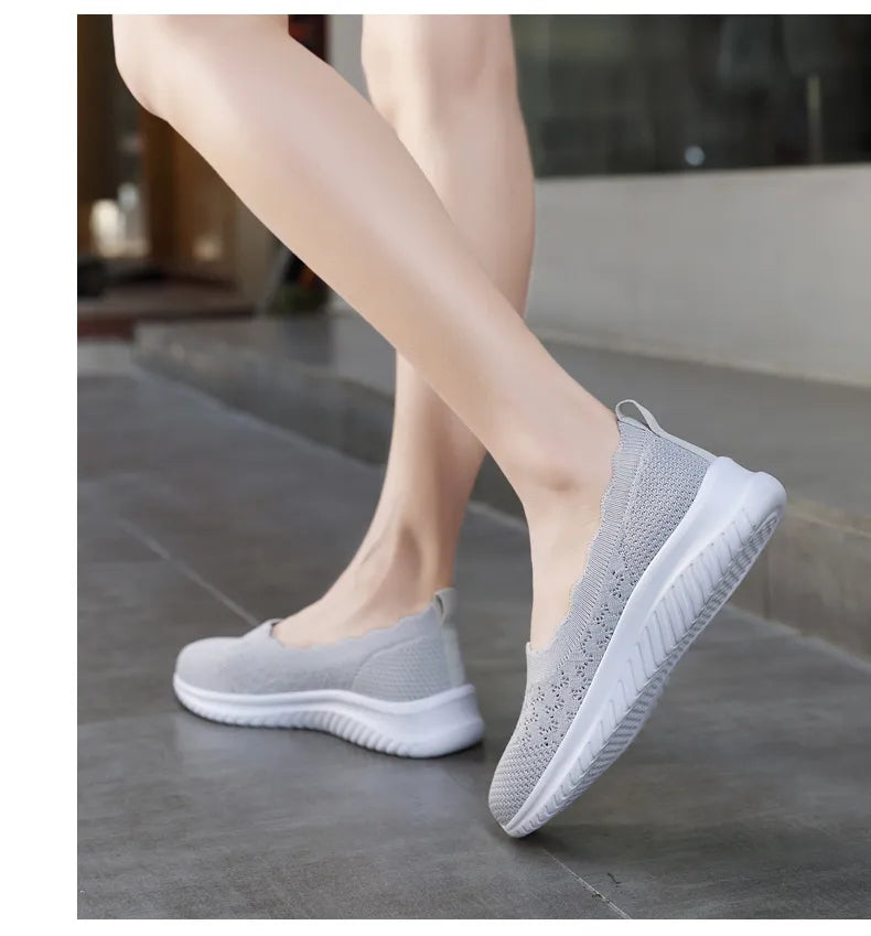 Low-cut Flying Woven Fashion Plus Size Women's Shoes