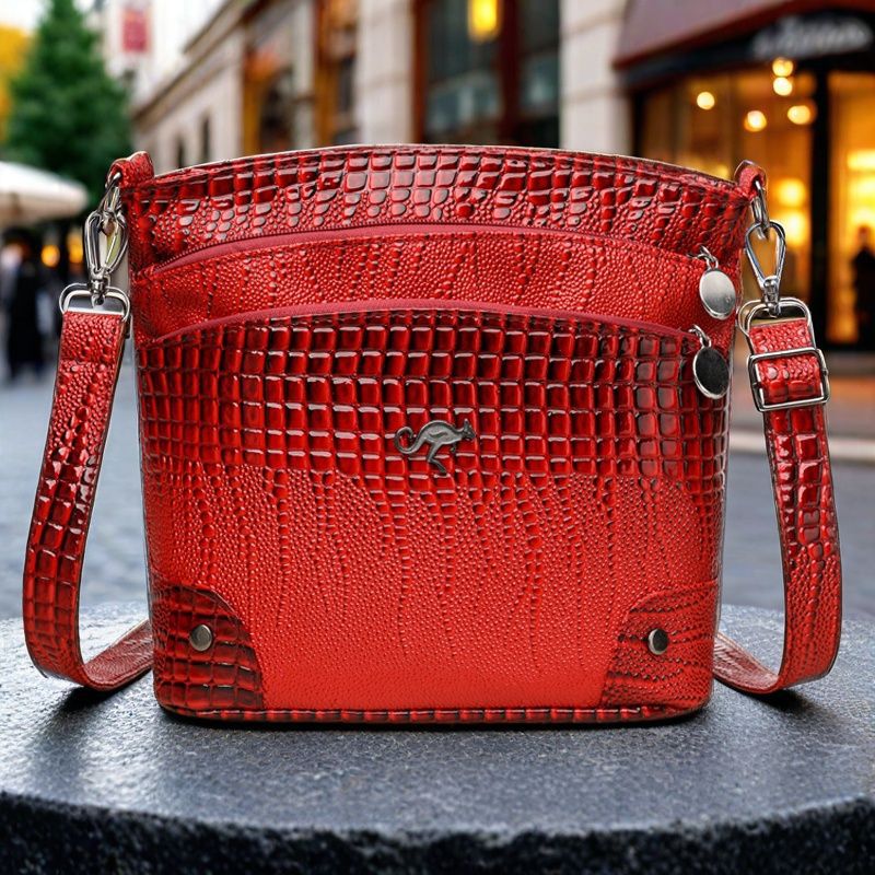 Crocodile Pattern Shoulder Bag Casual Multi-layer Vintage Crossbody Women's Bag