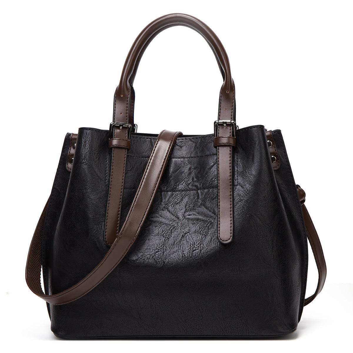 Retro Handbag Contrast Shoulder Women Bag Big Bag