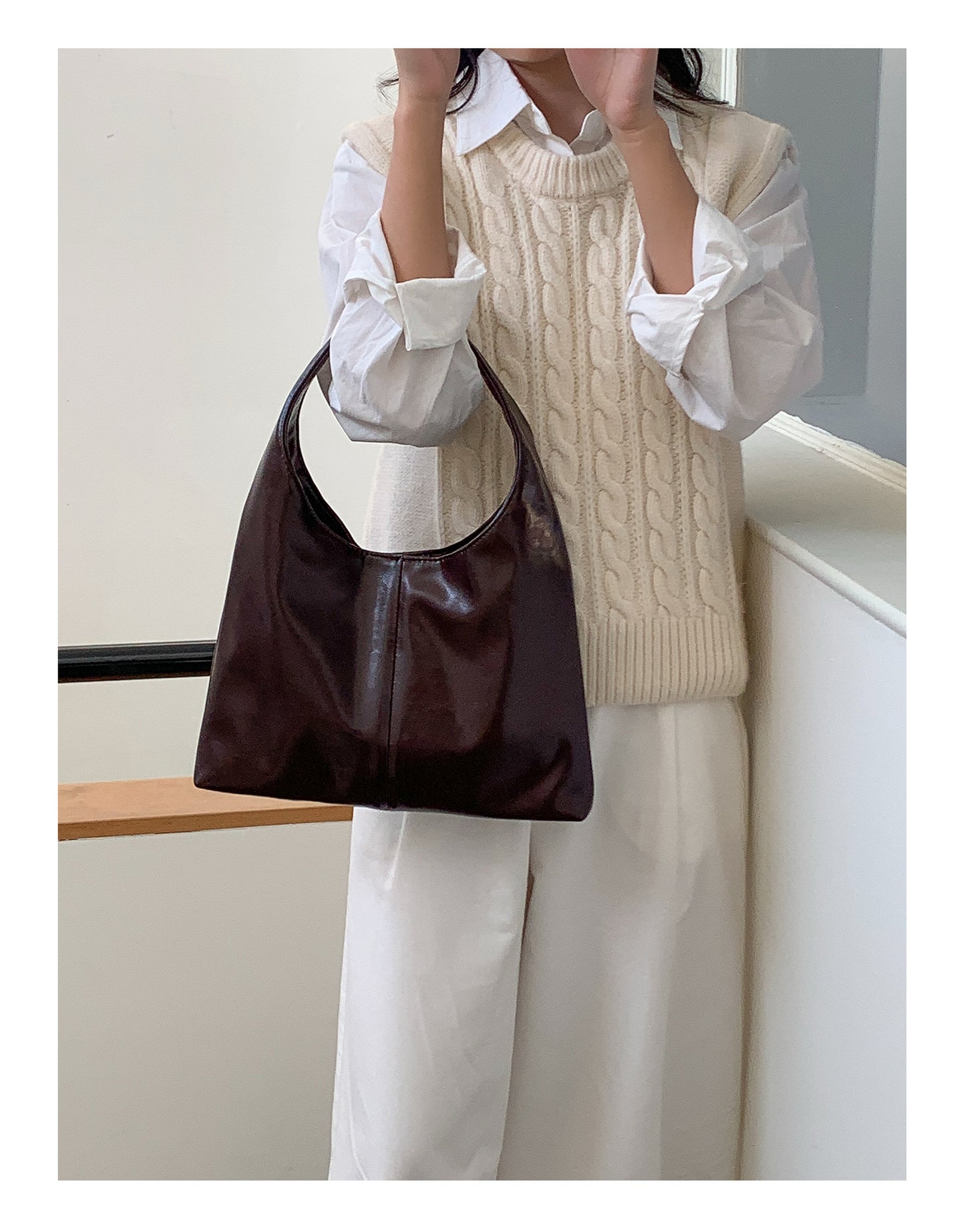 Large Capacity Soft Leather Handbag For Women