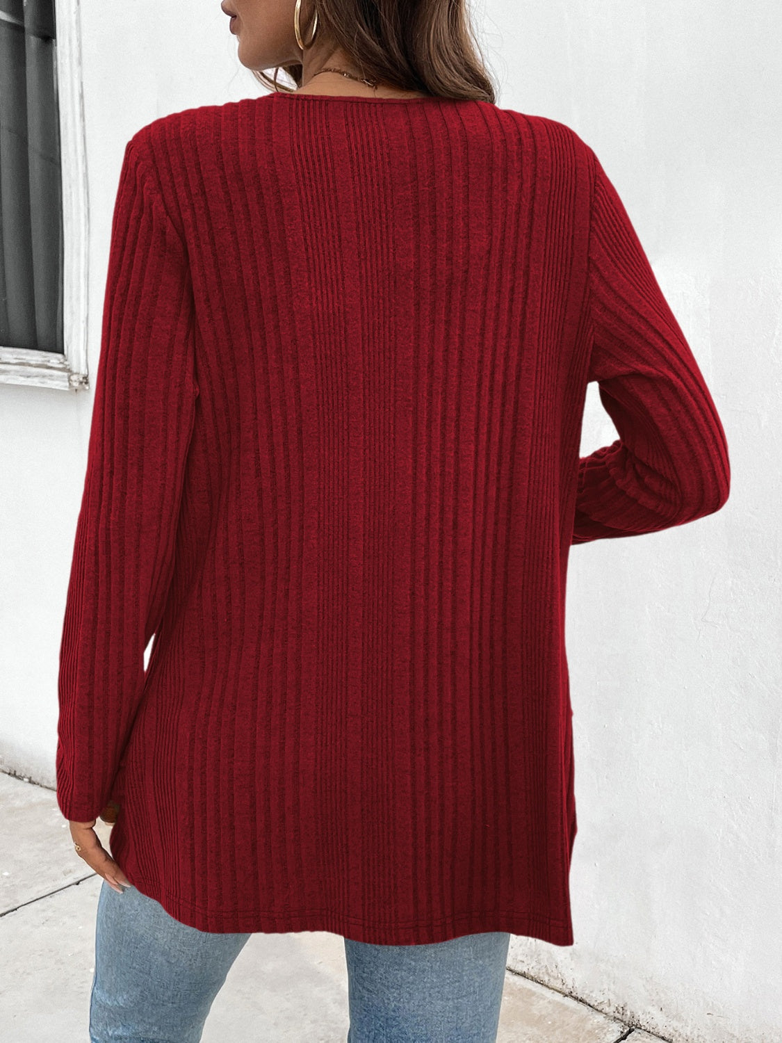 Open Front Long Sleeve Cardigan with Pockets