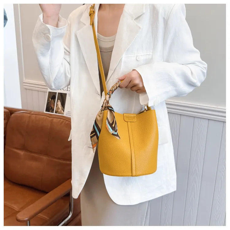 Korean Style Scarf Hand-carrying Combination Bucket Bag