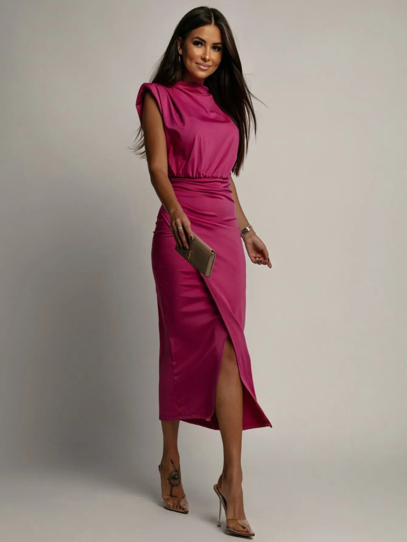 Fashion Women's Wear Slim-fit Solid Color Dress Sheath Women's Clothing