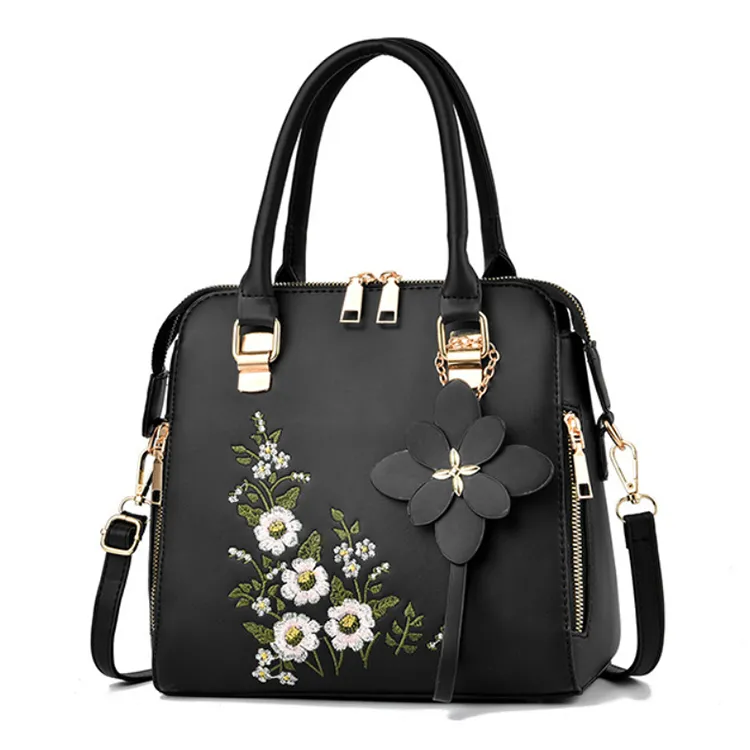 Fashion Flowers Embroidered Handbag Women Shoulder Messenger Bags