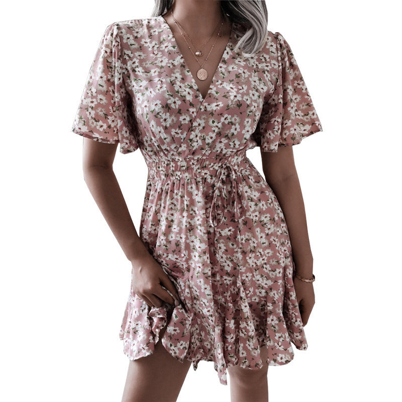 Women Fashion Print Chiffon Dress