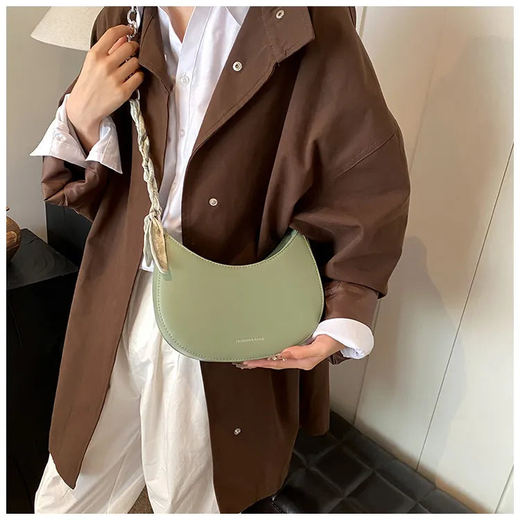Simple All-match Retro Fashion Shoulder Trendy Small Saddle Bag