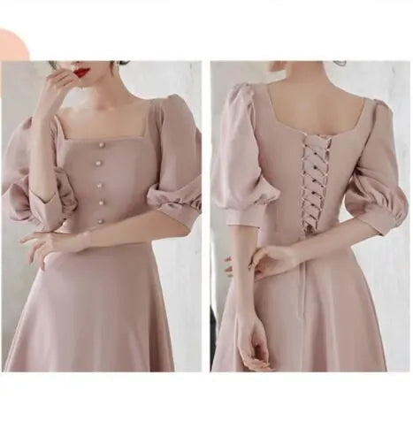 Satin Bridesmaid Dress Usually Can Wear Sister Group Dress