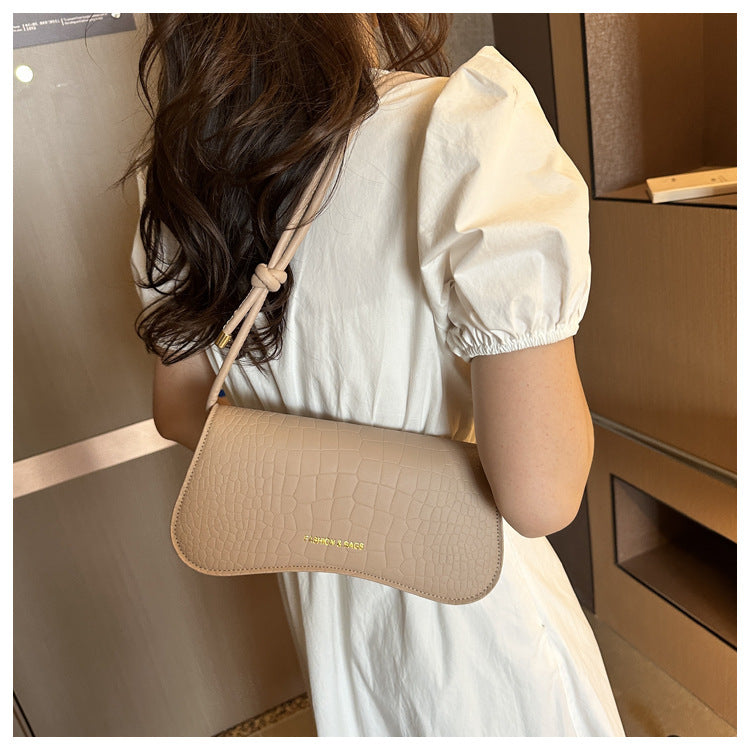 Solid Color PU Small Square Bag Shoulder Messenger Bag Handbag