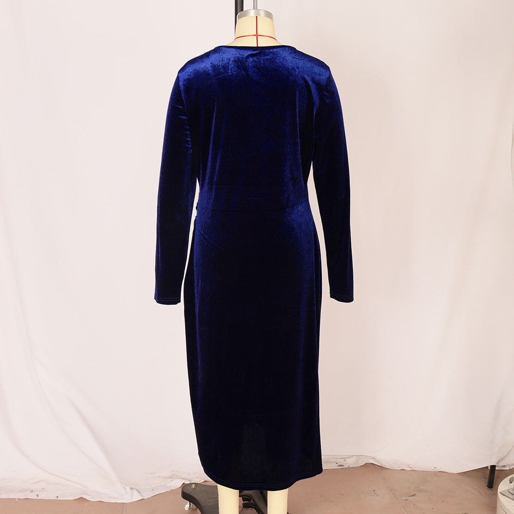Women's V-neck Dress With Regular Sleeves