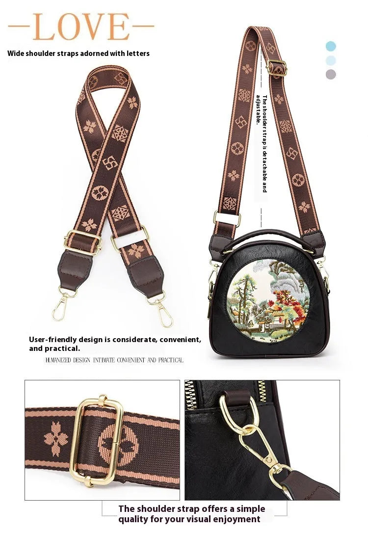 Shoulder Vintage Embroidery Thread Mother Bag