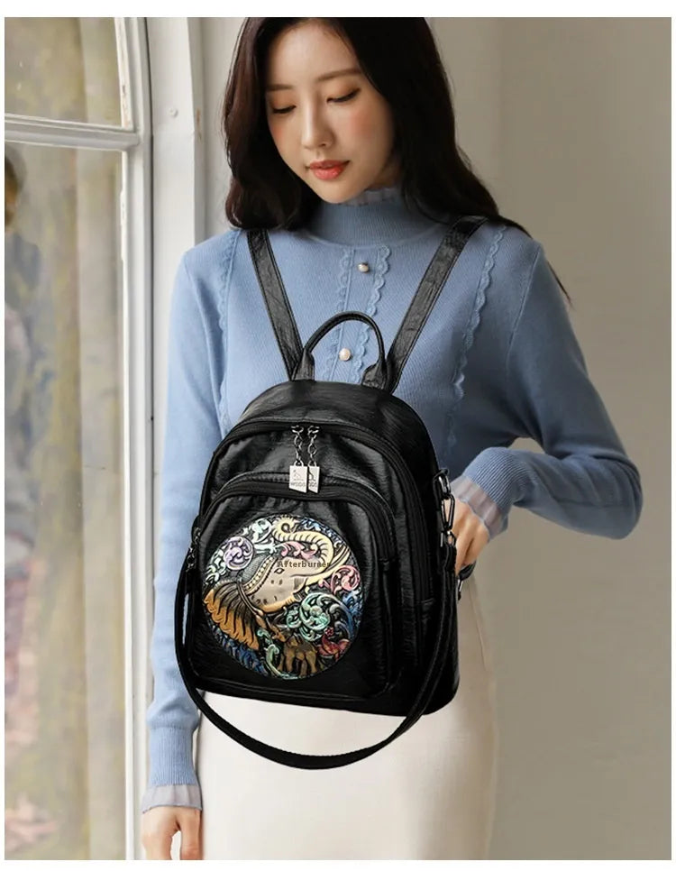 Women's Stylish And Versatile Simple All-match Travel Bag Backpack