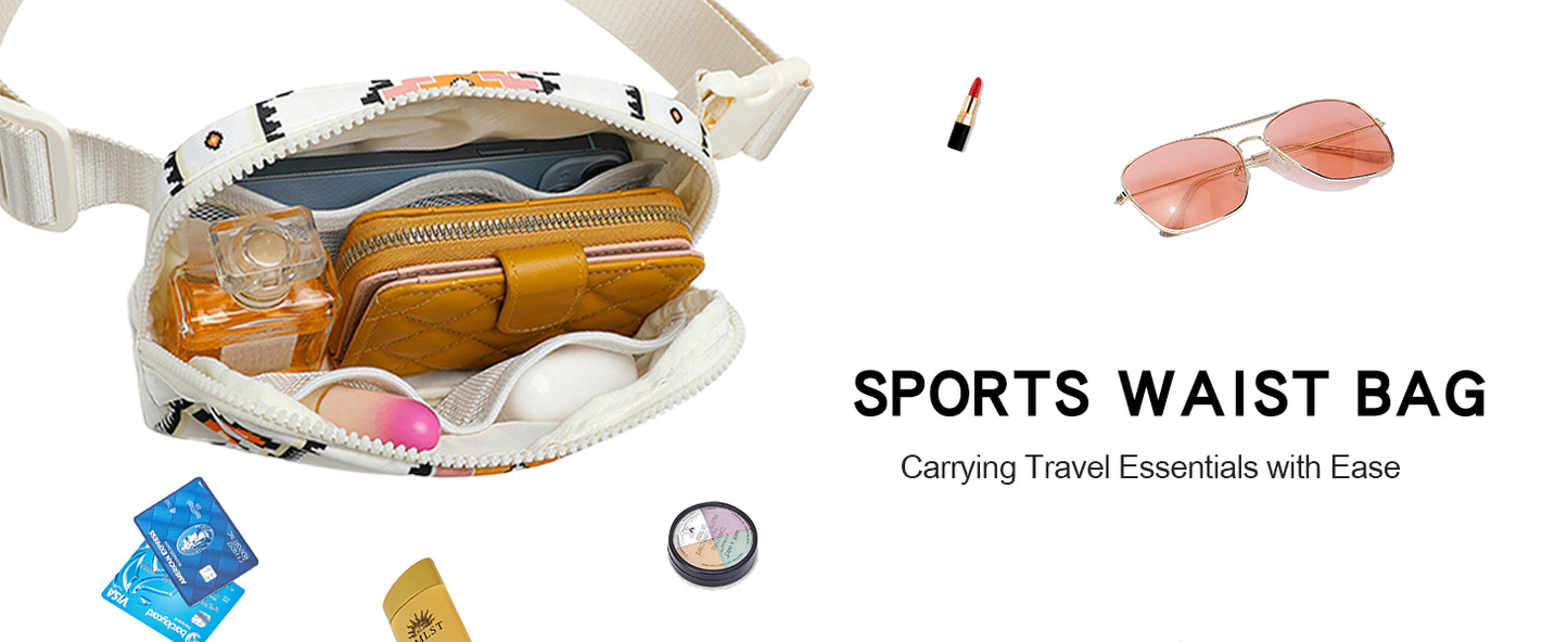 New Bohemian Print Waist Bag With Adjustable Shoulder Strap Crossbody Bag For Women