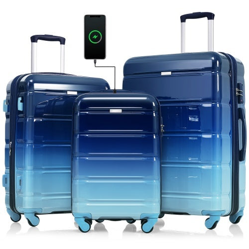 3-piece Luggage 20 Inches With USB Port-FREE USA SHIPPING