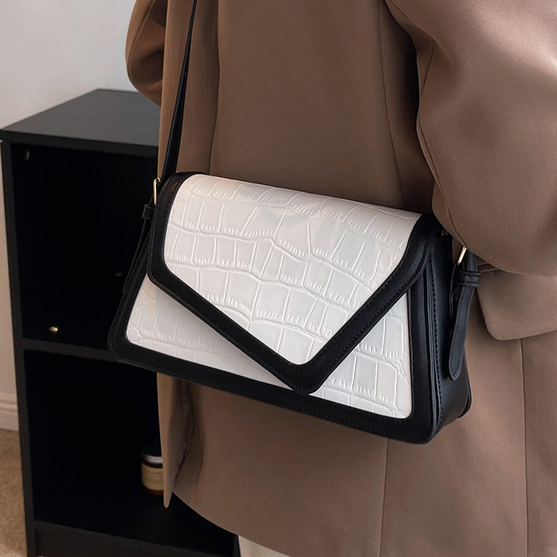 Stone Pattern Square Bag All-match One-shoulder High Sense