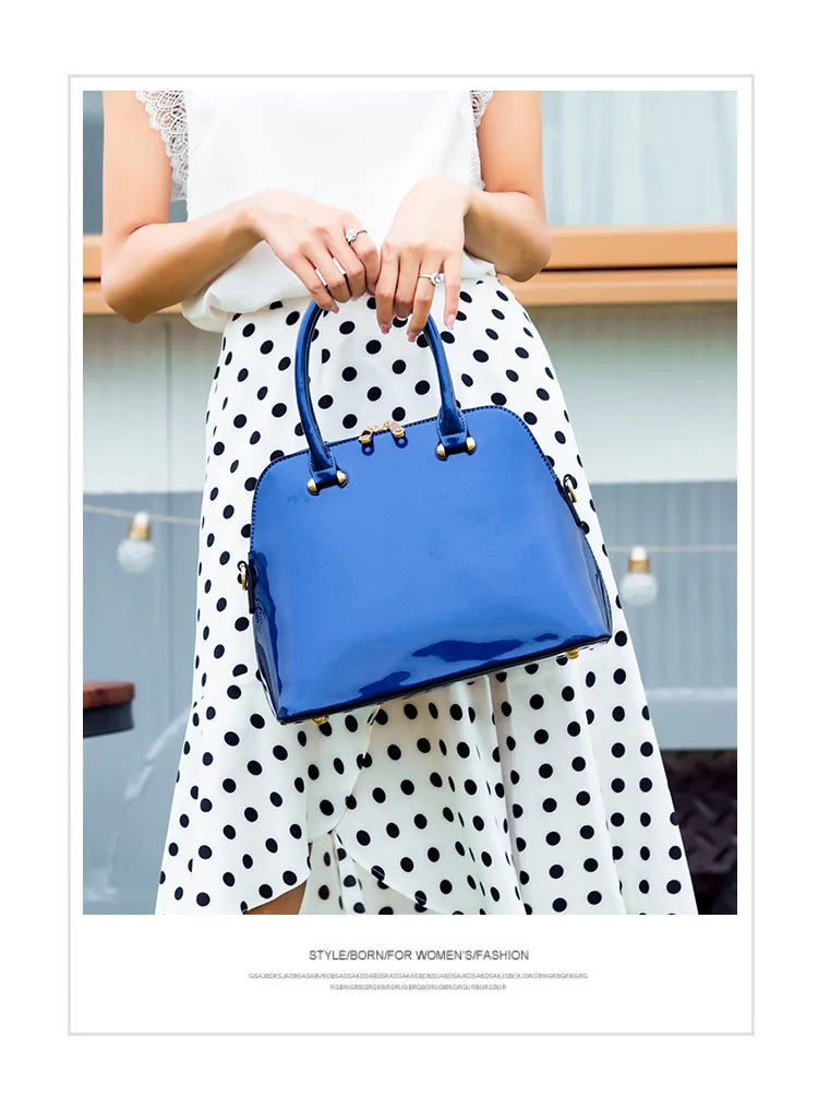 Women's Shiny Tote Shoulder Messenger Bag