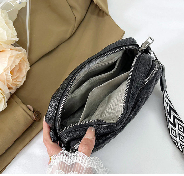 All-match Diamond Pattern Soft Leather Shoulder Messenger Bag
