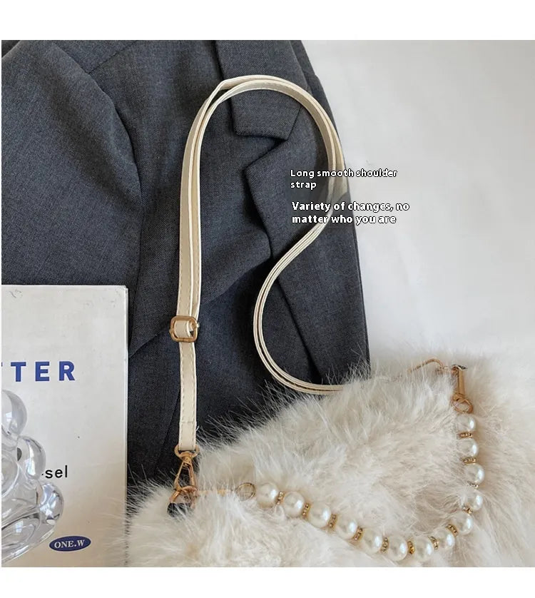 Autumn And Winter Fashion Pearl Chain Crossbody Shoulder Bag