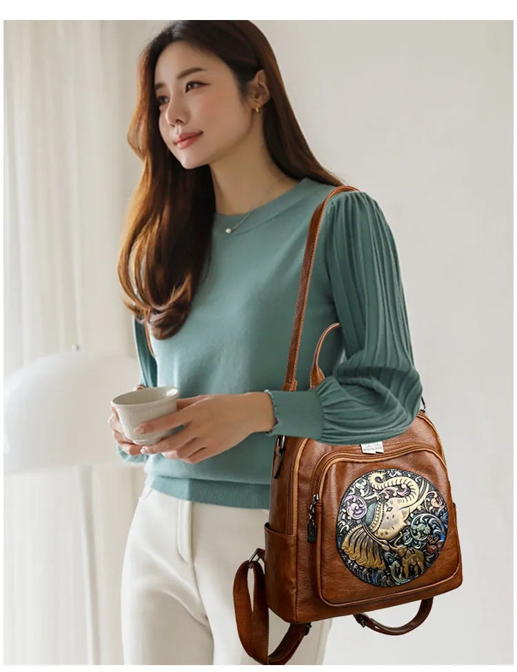 Women's Stylish And Versatile Simple All-match Travel Bag Backpack