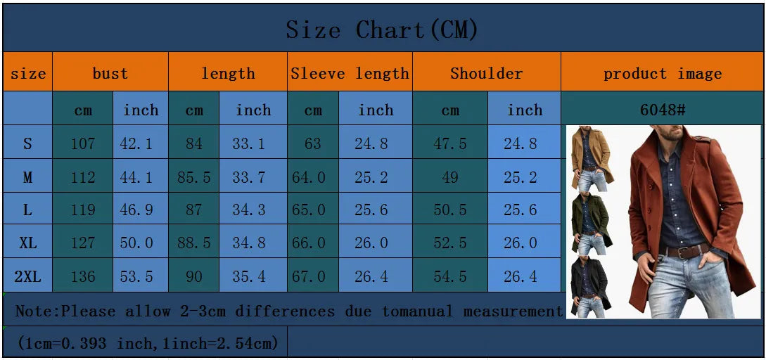 European Style Woolen Men's Coat Autumn And Winter New Thickened Coat