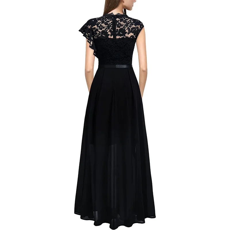 Women's Fashionable Lace High Waist Dress