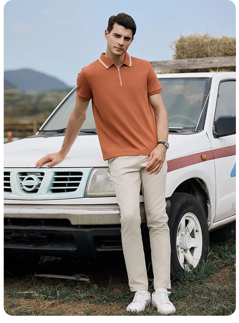 Short-sleeved T-shirt Lapel Casual Polo Shirt For Men