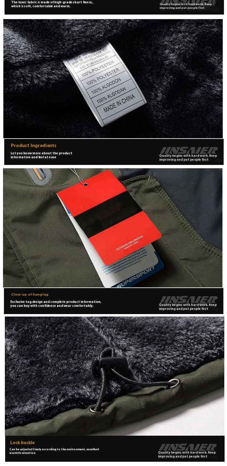 Outdoor Winter Plus Size Men's Assault Jacket Fleece Lined Padded Warm Keeping