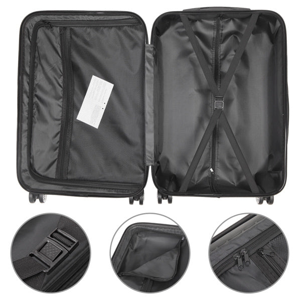 Three In One Handle Universal Wheel With 4 Corner Guards Pull Rod Box, 20in, 24in, 28in ABS Aluminum Alloy Pull Rod, Classic Color Scheme - Dark Purple 3-in-1 ABS Trolley Case 20 Inches-24 Inches-28 Inches Black - FREE USA SHIPPING
