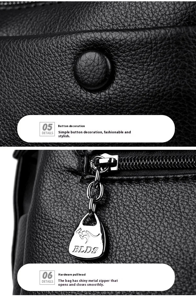 Middle-aged Mom Shoulder Simple All-matching Soft Leather Bag