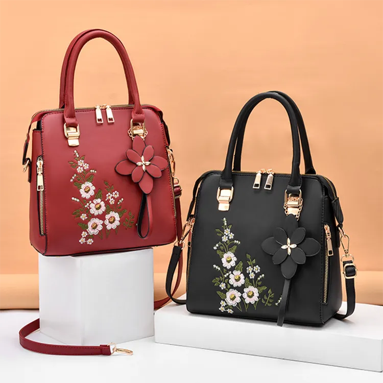 Fashion Flowers Embroidered Handbag Women Shoulder Messenger Bags