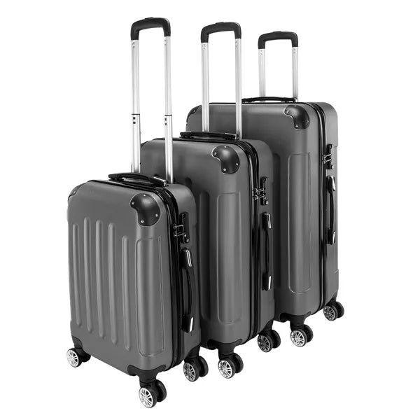 3-in-1 ABS Trolley Case 20 Inches, 24 Inches, 28 Inches Dark Gray- FREE USA SHIPPING