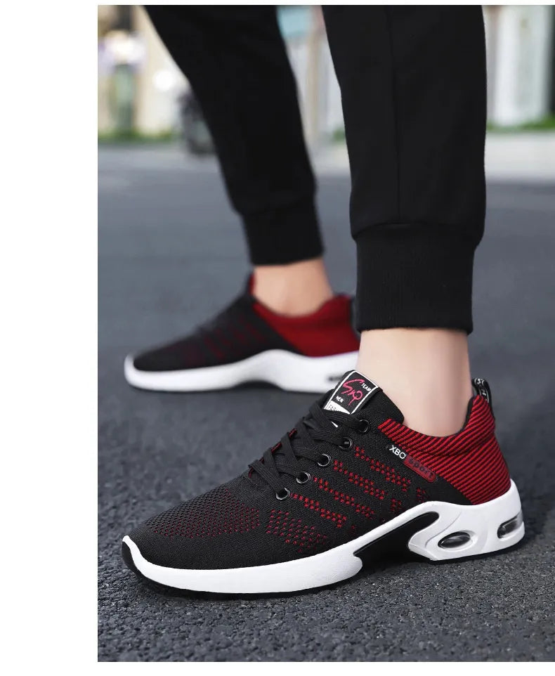 Plus Size Men's Shoes Flyknit Breathable Sneaker