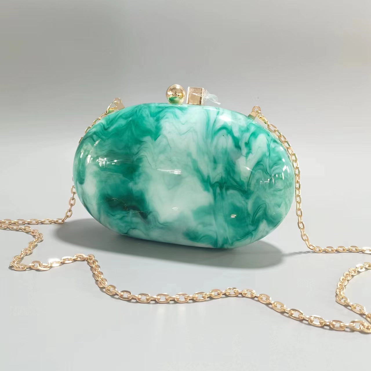 Womens Oval Pearlescent Fashion Shoulder Bag
