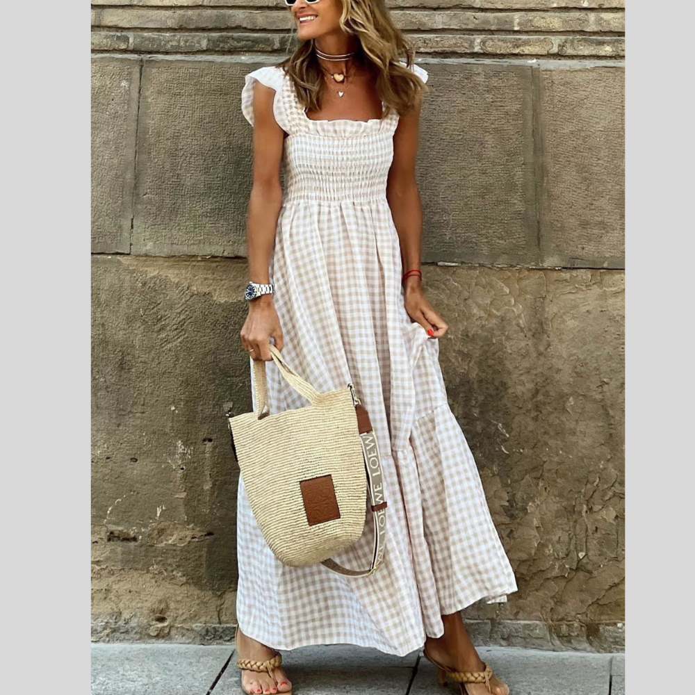 Double-Breasted Blazer Dress with Embellished Belt