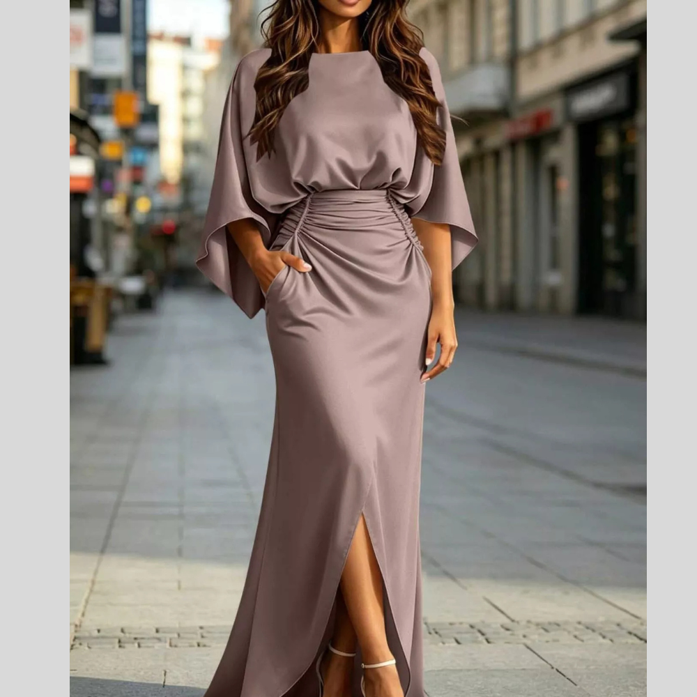 Sweetheart Spaghetti Strap Midi Dress with Collar