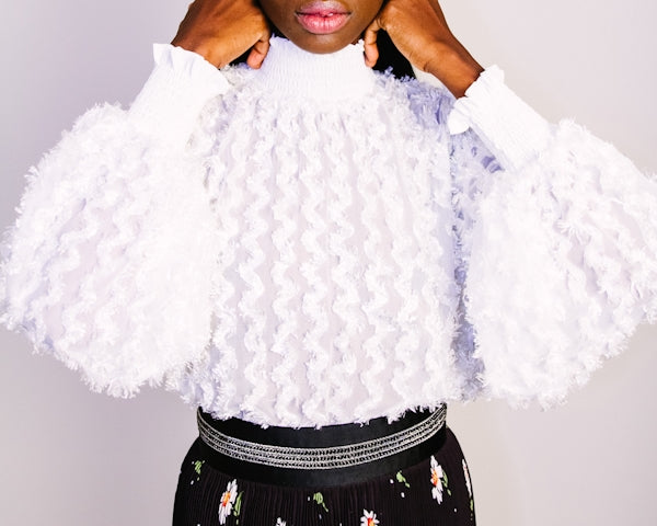 women's white knit sweater
