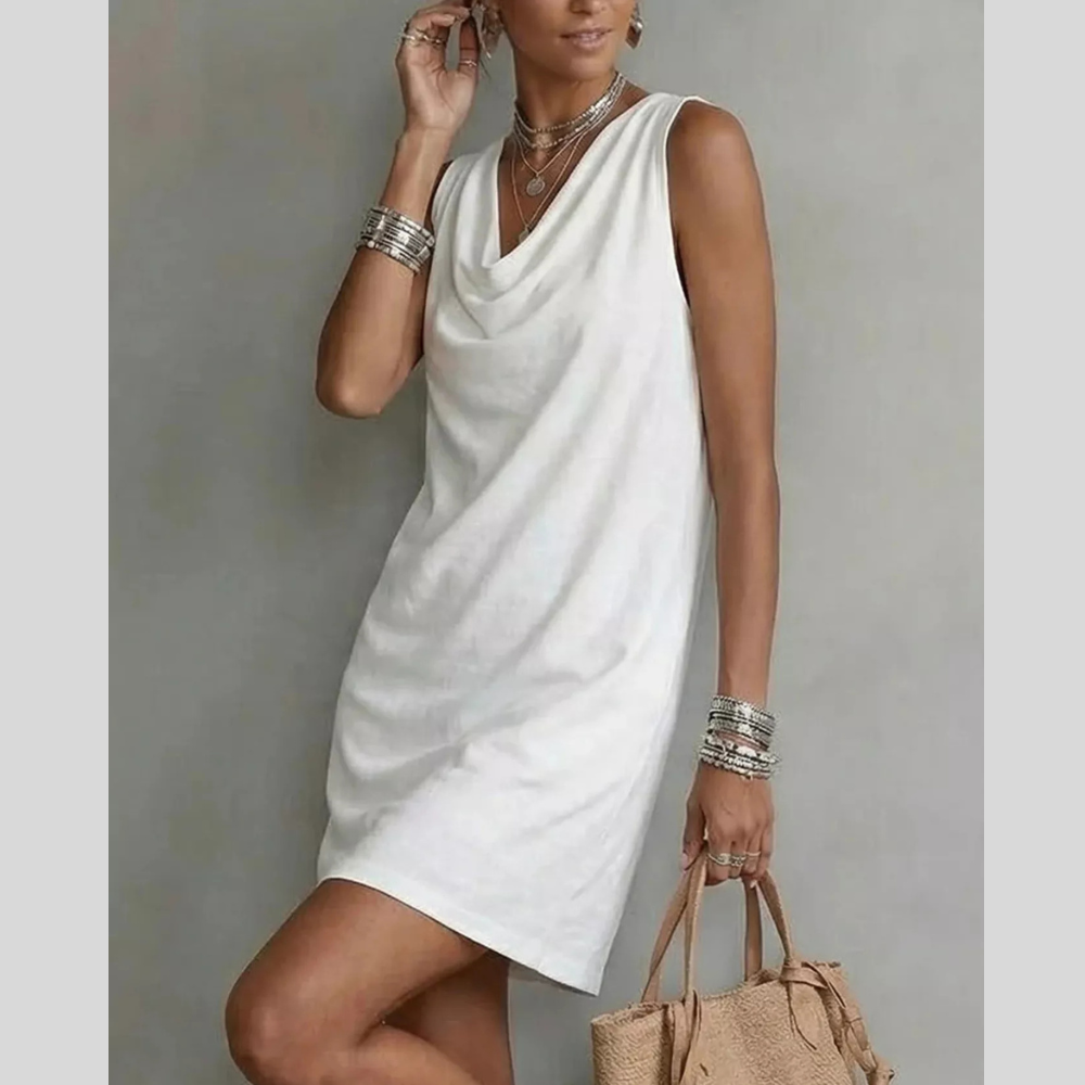 Plus Size Printed V-Neck Balloon Sleeve Dress