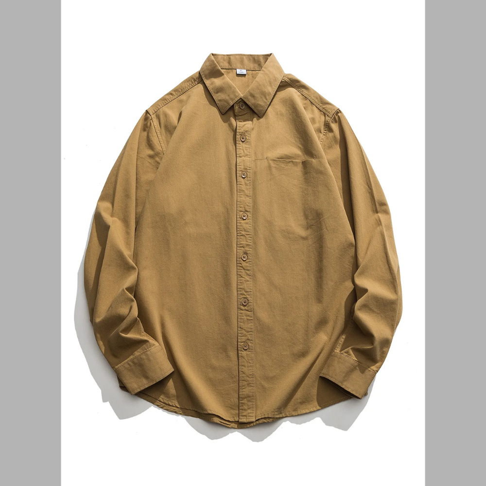 Men's Full Size Button Detail Slim Fit Shirt Plus Size