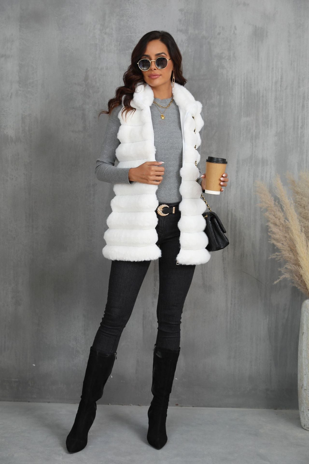 Mid-length Autumn And Winter New Faux Fur Vest For Women