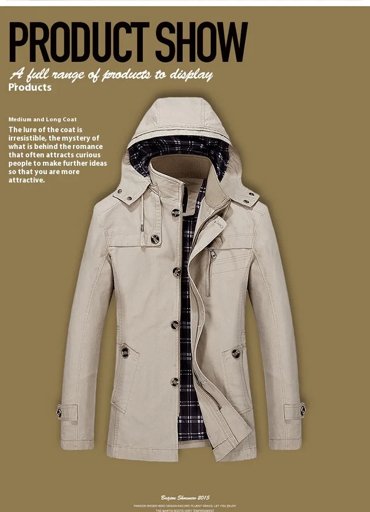 Spring And Autumn New Jacket Men's Trench Coat