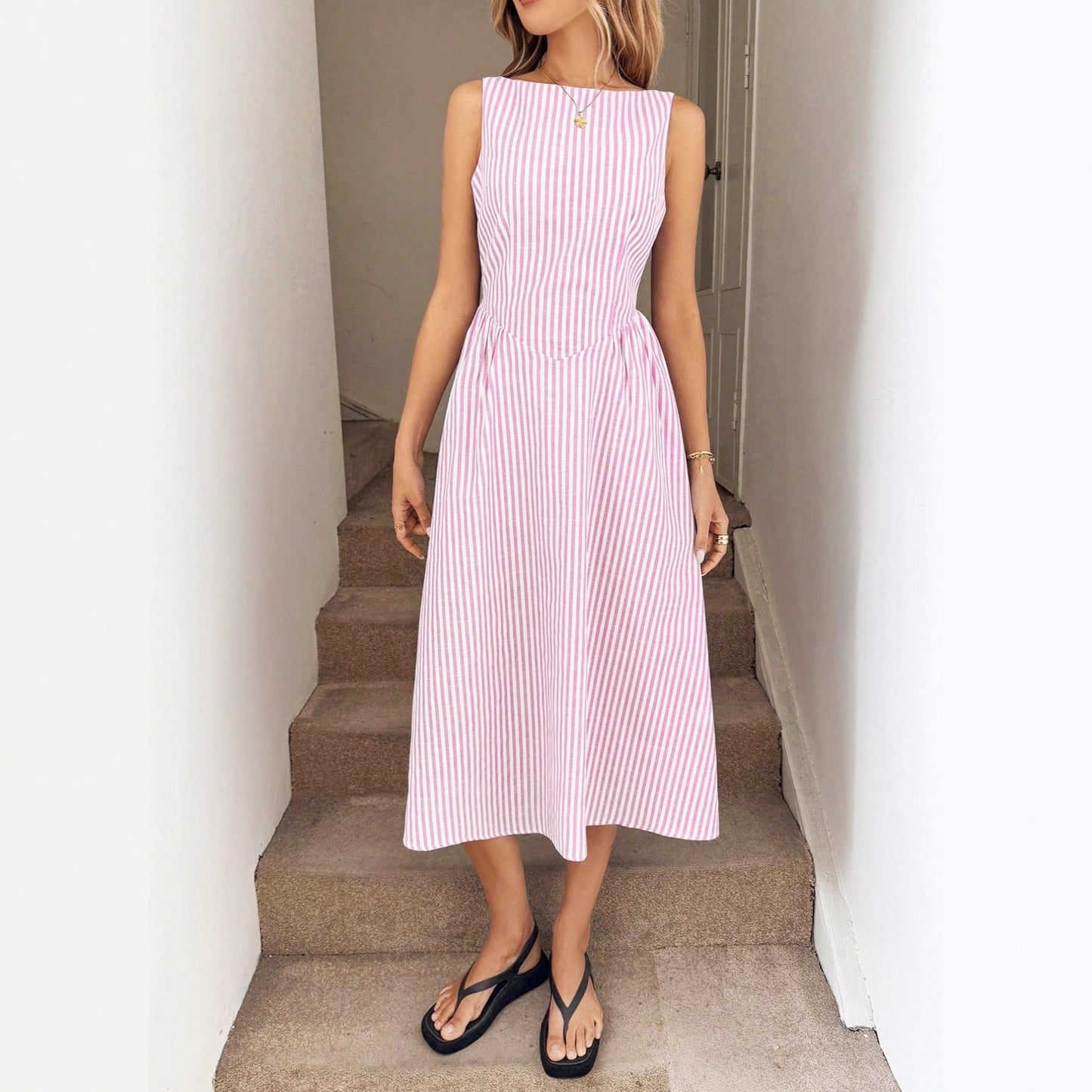 Women's Casual Sleeveless Pocket Fashion Dress