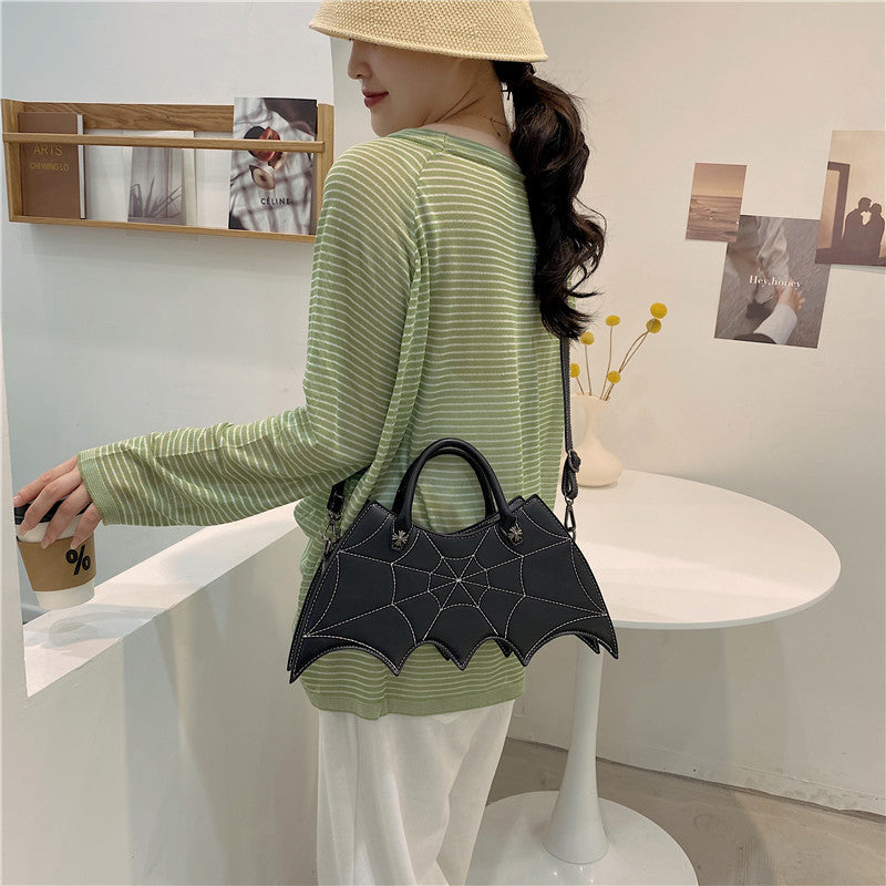 Halloween Spider Web Shape Shoulder Bags Personality Batgirl Tide Pu Handbags Fashion Messenger Crossbody Bag