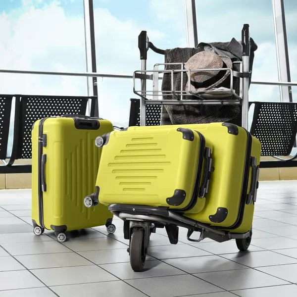 3-in-1 Trolley Case 20in 24in 28in ABS Aluminum Alloy Trolley Macaron Color - Cream Yellow 3-in-1 ABS Trolley Case 20 Inches-24 Inches-28 Inches Black - FREE USA SHIPPING