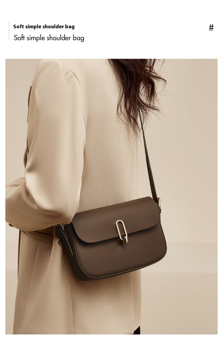 Two-layer Cowhide Genuine Leather Square Shoulder Messenger Bag