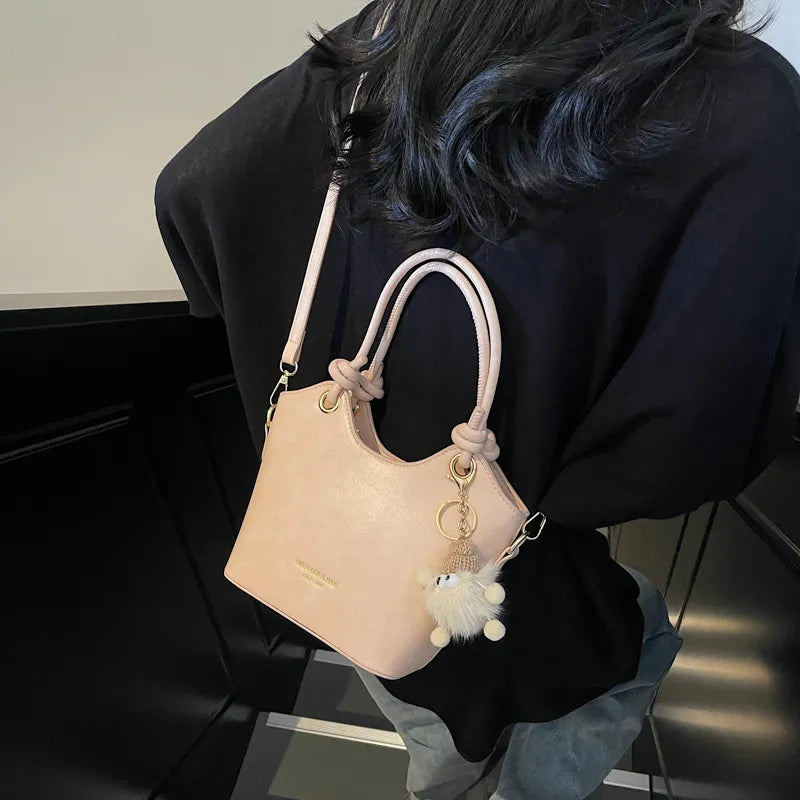 Sweet Style Zipper PU Square Women's Shoulder Crossbody Bag Solid Color Popular Commuting Fashion Small Square Bags