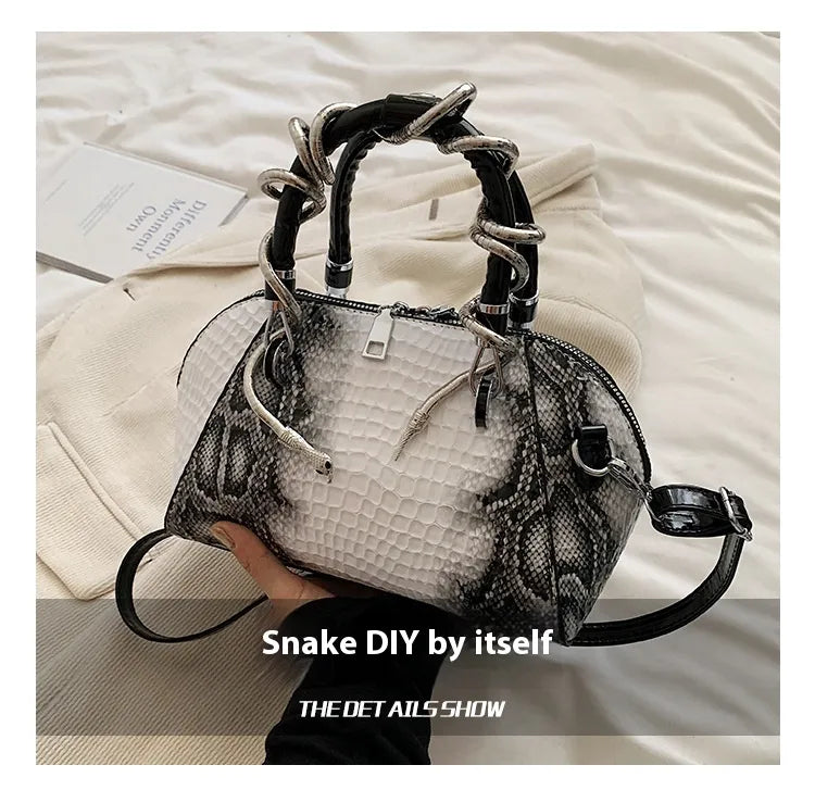 European And American Fashion Stone Pattern Personality Retro Easy Matching Portable Crossbody Shell Bag