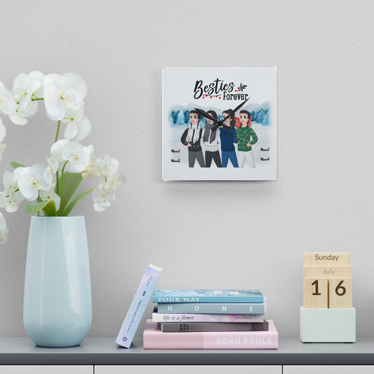 Acrylic Wall Clock - Square Shape - Personalized Gift For Besties