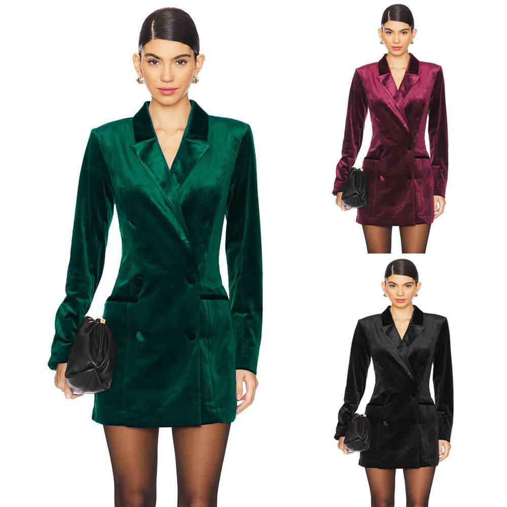 European And American Velvet Suit Skirt Women's Loose Temperament