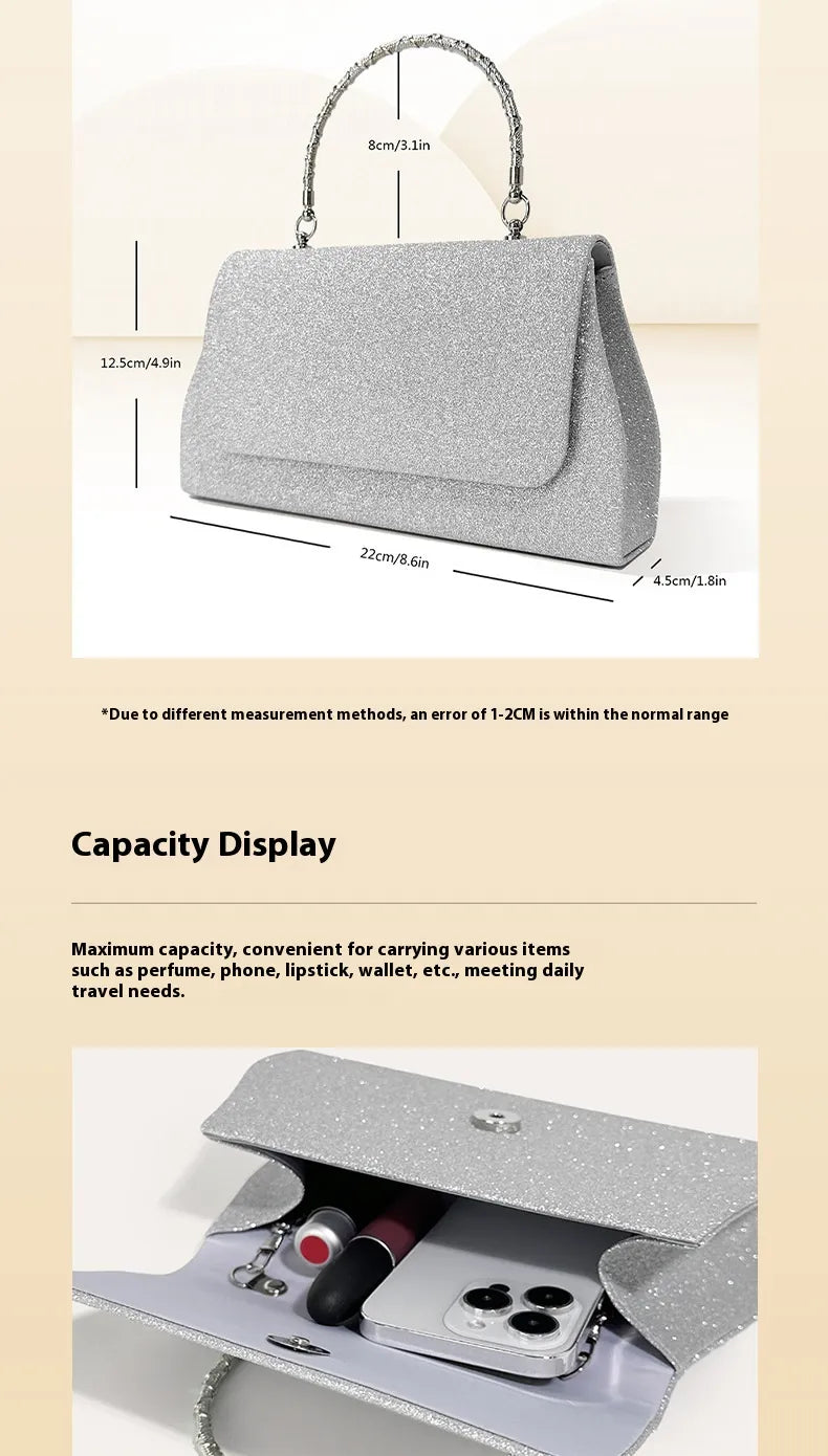 Women's Handbag Niche Glitter Hand Carrying Dinner Party Simple