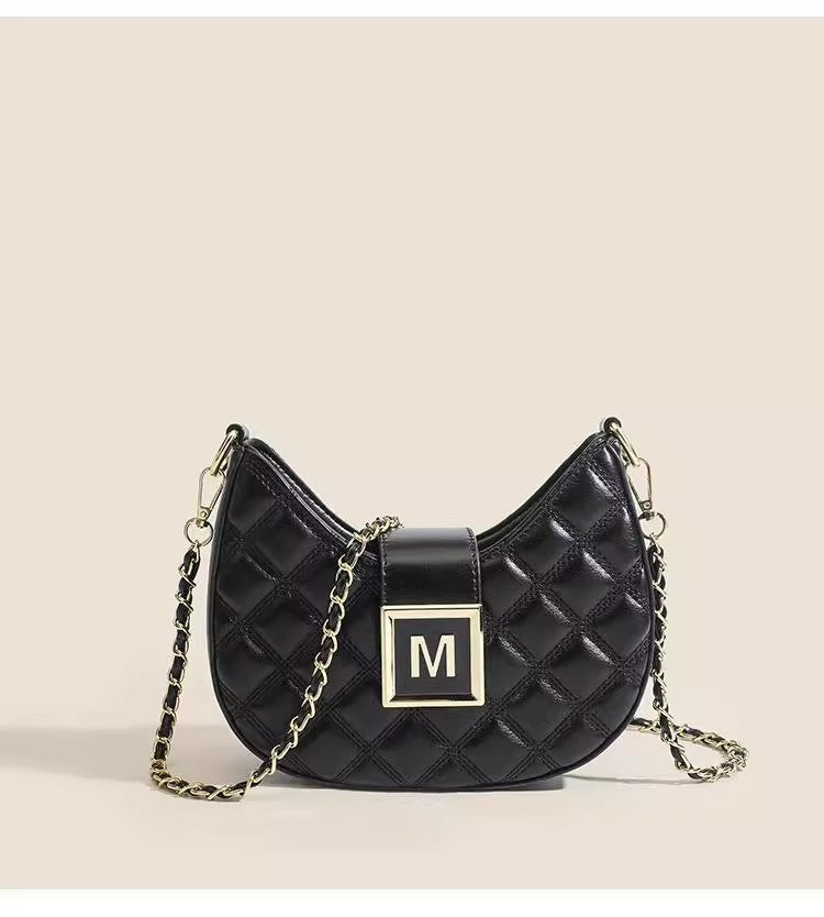 High-end New Fashion Rhombus Single Shoulder Underarm All-match Niche Texture Chain Messenger Bag