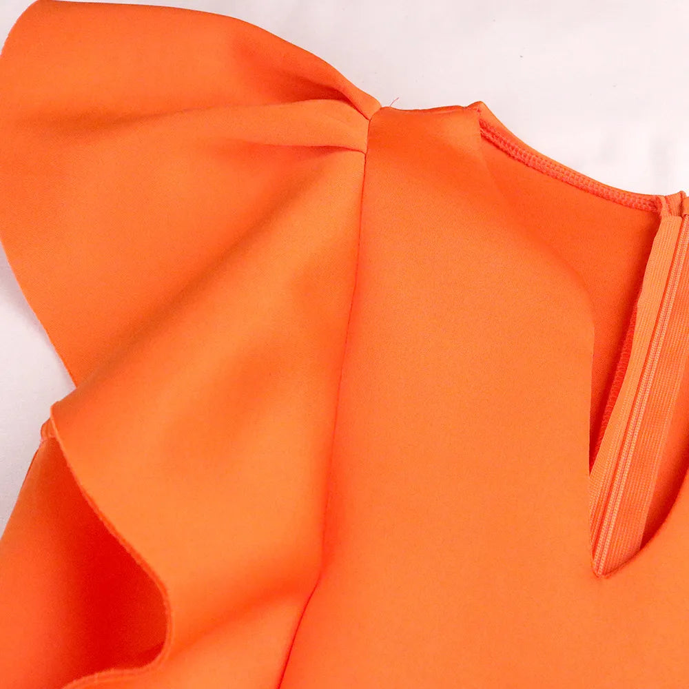 High Waist Irregular Elegant V-neck Flounce Dress